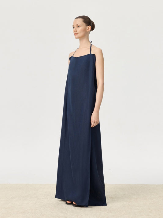 COR ORBIT Perch Resort Collection Linen Halter Dress