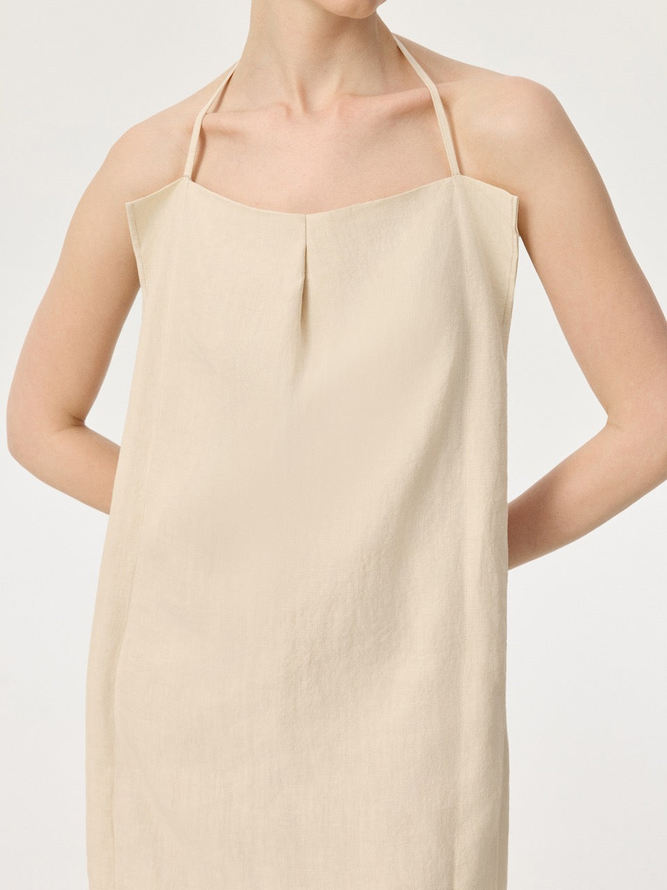 COR ORBIT Perch Resort Collection Linen Halter Dress