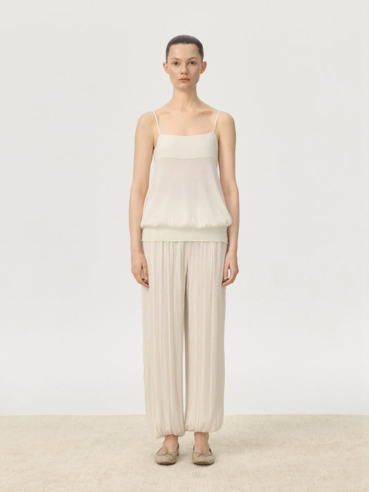 COR ORBIT Amphora Resort Collection Mulberry Silk Wide-Leg Pants
