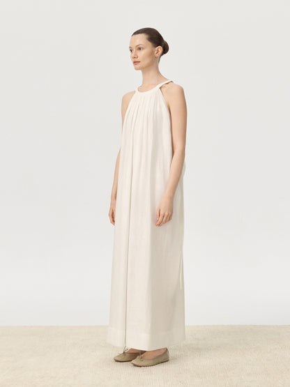 COR ORBIT Spread Resort Collection Linen Halter Dress