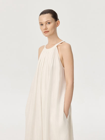 COR ORBIT Spread Resort Collection Linen Halter Dress