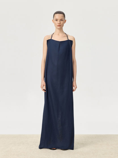 COR ORBIT Perch Resort Collection Linen Halter Dress