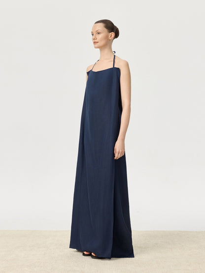 COR ORBIT Perch Resort Collection Linen Halter Dress