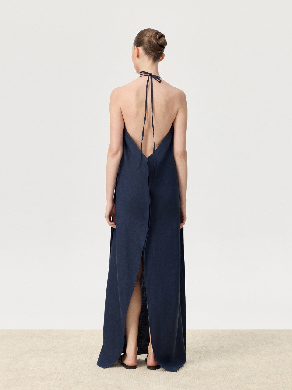 COR ORBIT Perch Resort Collection Linen Halter Dress