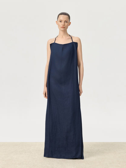 COR ORBIT Perch Resort Collection Linen Halter Dress