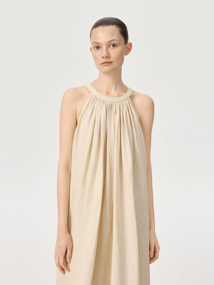 COR ORBIT Spread Resort Collection Linen Halter Dress
