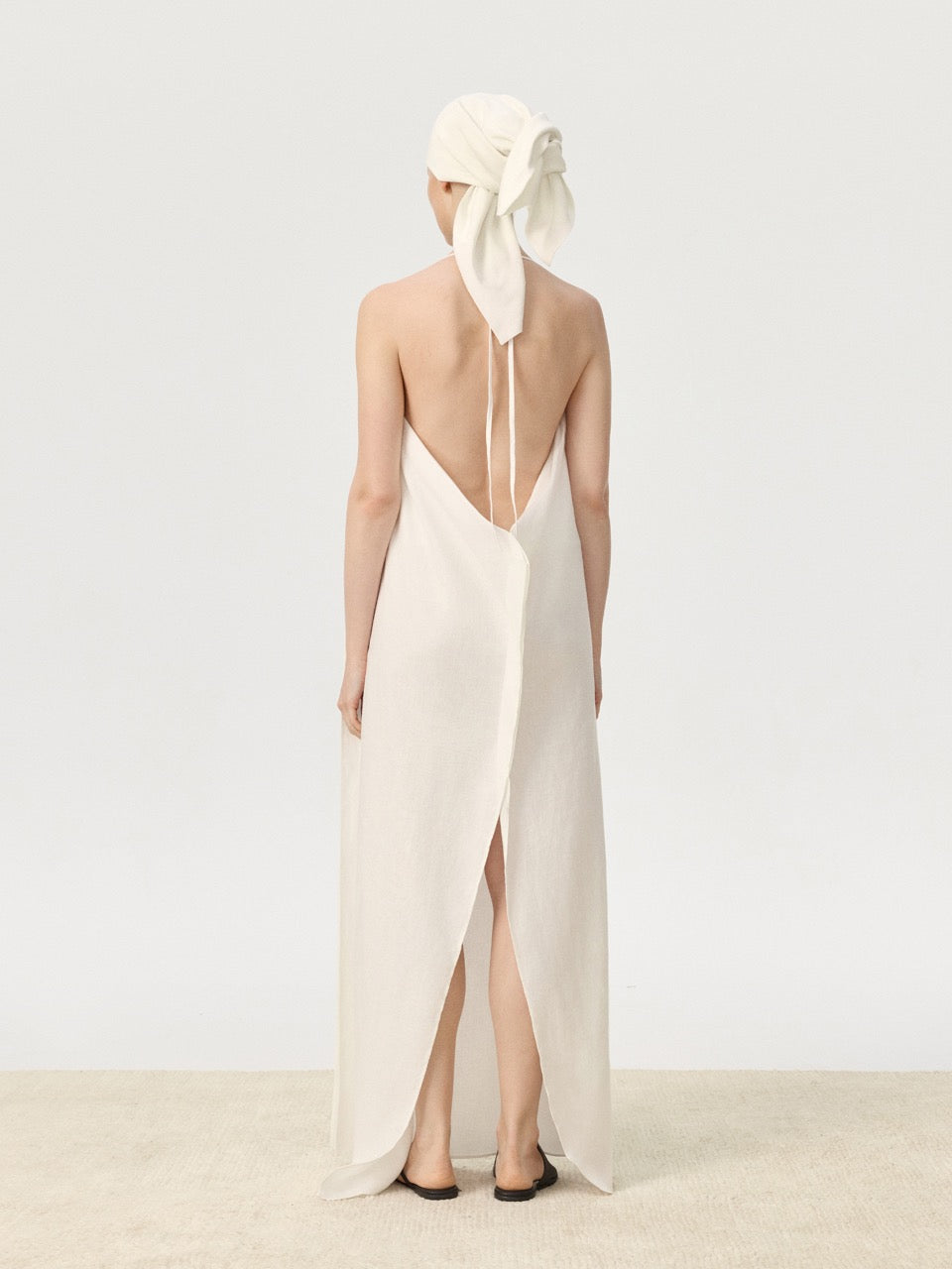 COR ORBIT Perch Resort Collection Linen Halter Dress