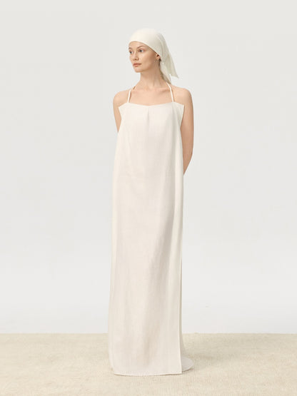 COR ORBIT Perch Resort Collection Linen Halter Dress