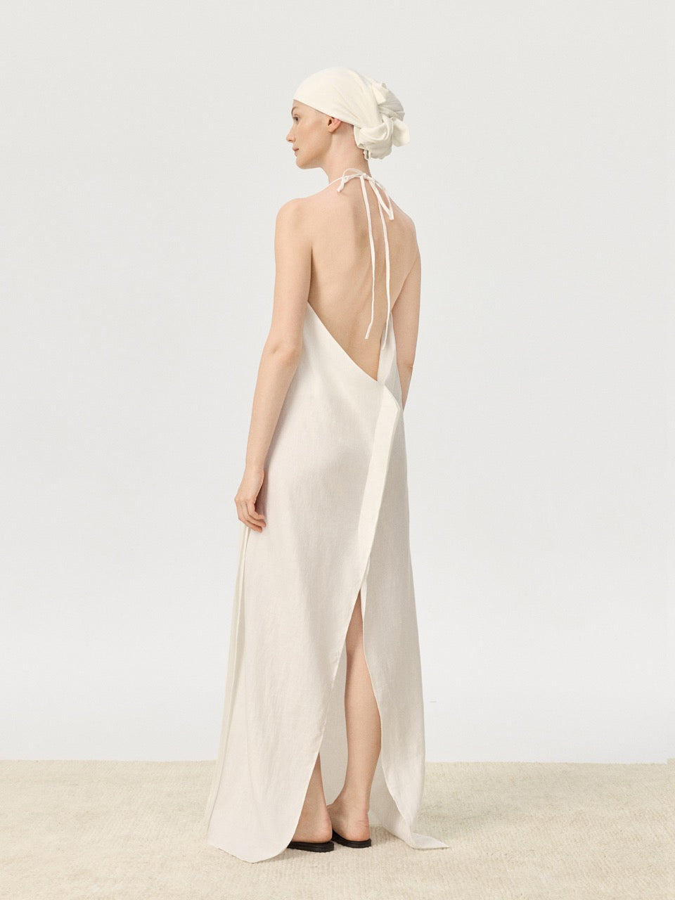 COR ORBIT Perch Resort Collection Linen Halter Dress