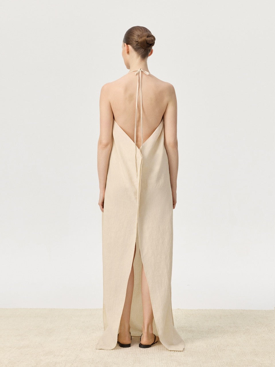 COR ORBIT Perch Resort Collection Linen Halter Dress