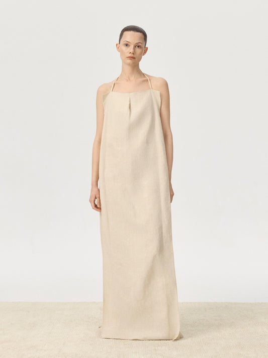 COR ORBIT Perch Resort Collection Linen Halter Dress