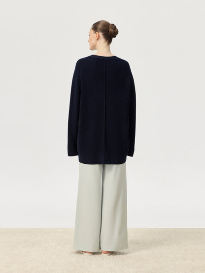 COR ORBIT Elmshade Resort Collection Cotton-Cashmere Long Sleeve Polo-Collar Cardigan
