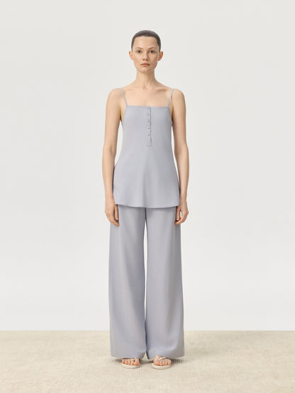 COR ORBIT Lene Resort Collection Tapered Leg Silk Trousers