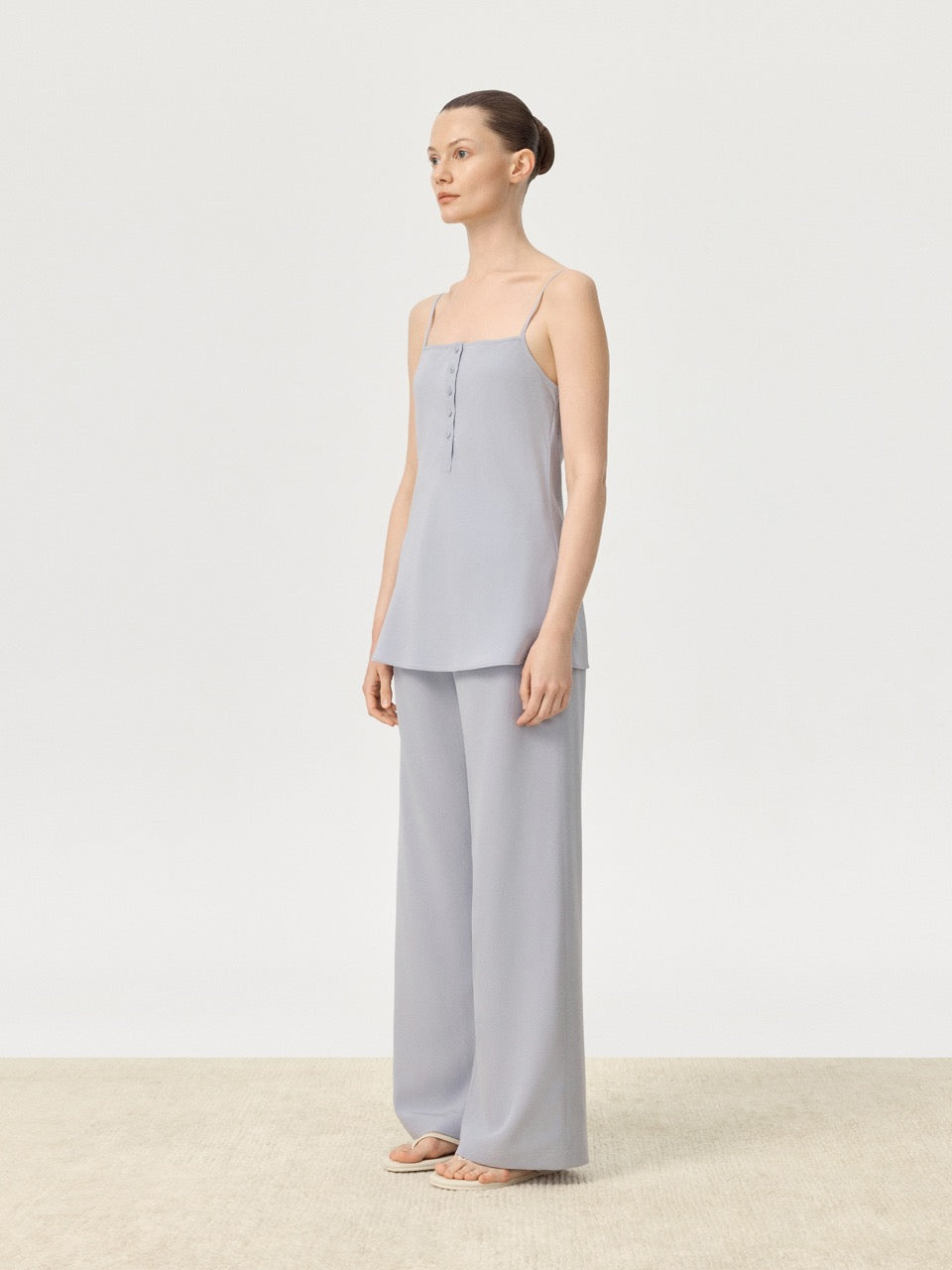 COR ORBIT Lene Resort Collection Tapered Leg Silk Trousers