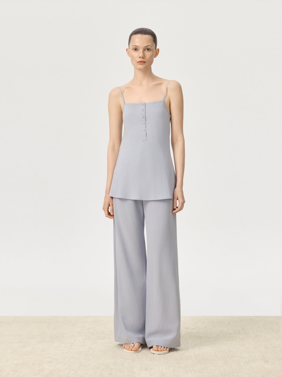 COR ORBIT Lene Resort Collection Tapered Leg Silk Trousers