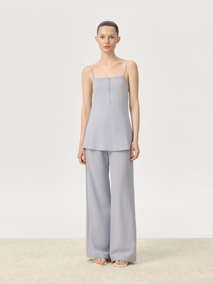 COR ORBIT Lene Resort Collection Tapered Leg Silk Trousers