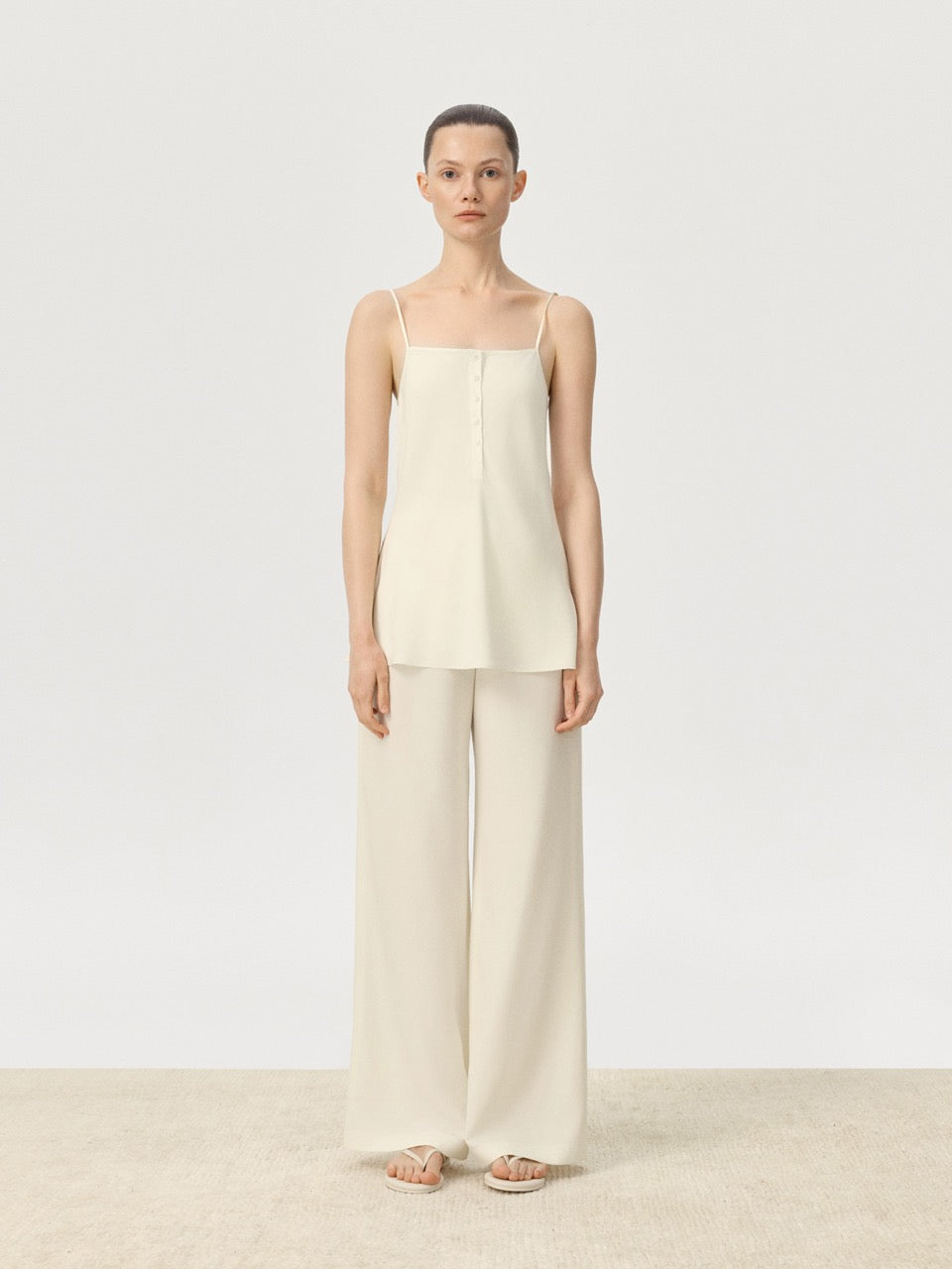 COR ORBIT Lene Resort Collection Tapered Leg Silk Trousers