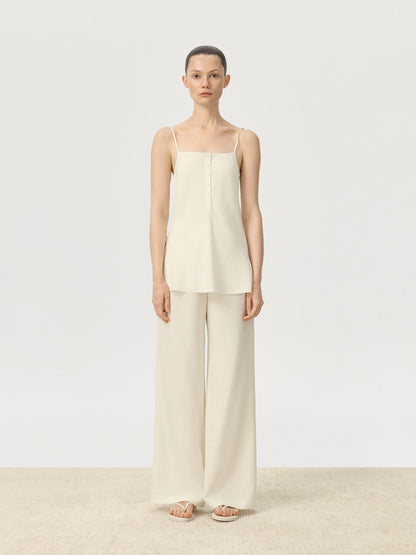 COR ORBIT Lene Resort Collection Tapered Leg Silk Trousers