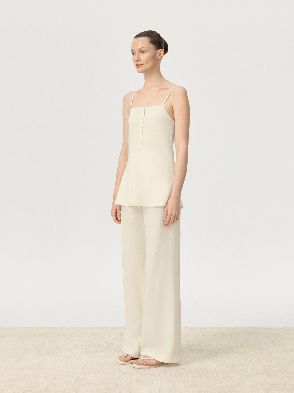 COR ORBIT Lene Resort Collection Tapered Leg Silk Trousers