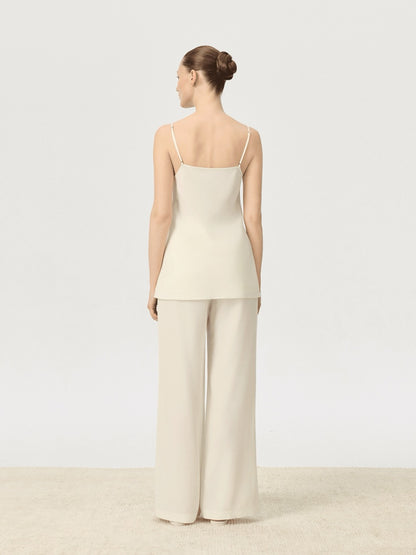 COR ORBIT Lene Resort Collection Tapered Leg Silk Trousers