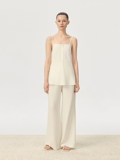 COR ORBIT Lene Resort Collection Tapered Leg Silk Trousers