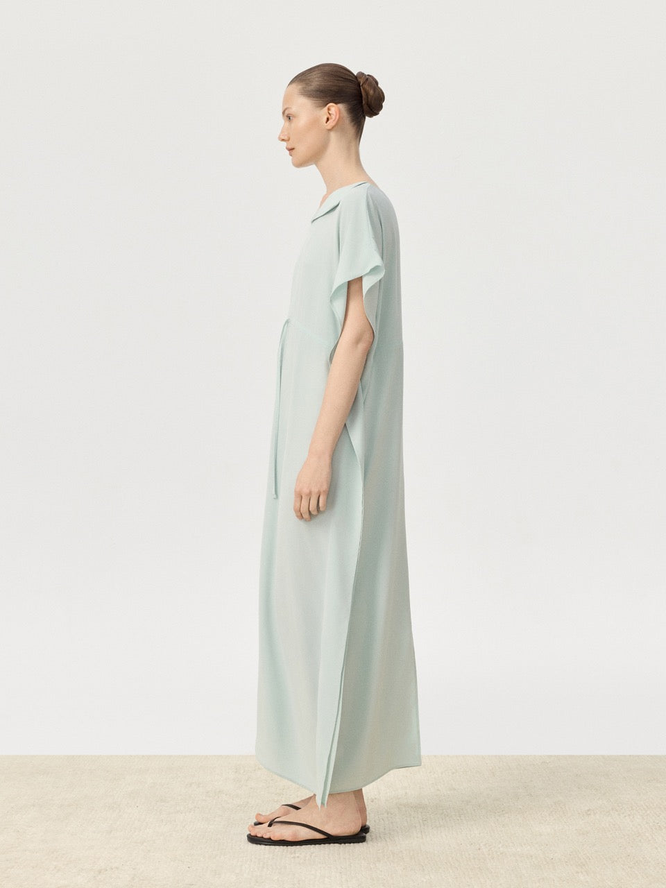 COR ORBIT Plume Resort Collection Mulberry Silk Ruched Waist Dress