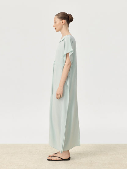 COR ORBIT Plume Resort Collection Mulberry Silk Ruched Waist Dress