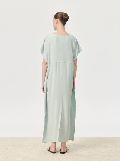 COR ORBIT Plume Resort Collection Mulberry Silk Ruched Waist Dress