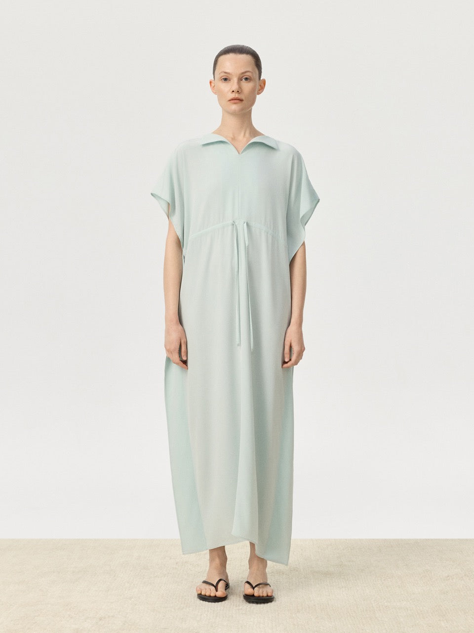 COR ORBIT Plume Resort Collection Mulberry Silk Ruched Waist Dress