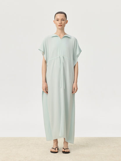 COR ORBIT Plume Resort Collection Mulberry Silk Ruched Waist Dress