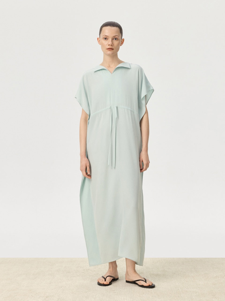 COR ORBIT Plume Resort Collection Mulberry Silk Ruched Waist Dress
