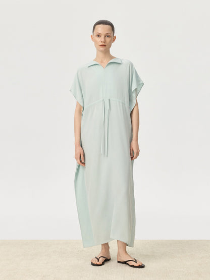 COR ORBIT Plume Resort Collection Mulberry Silk Ruched Waist Dress