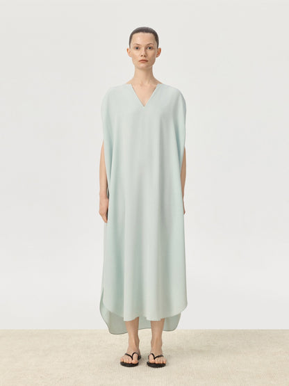 COR ORBIT Volucris Resort Collection Silk Deep-Neck Sleeveless Dress