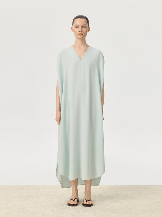 COR ORBIT Volucris Resort Collection Silk Deep-Neck Sleeveless Dress