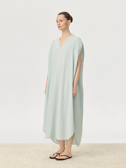 COR ORBIT Volucris Resort Collection Silk Deep-Neck Sleeveless Dress