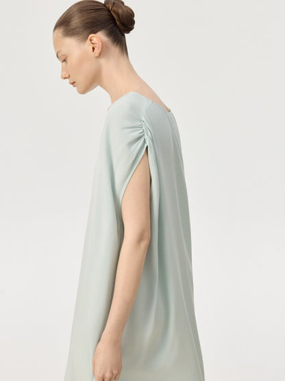 COR ORBIT Volucris Resort Collection Silk Deep-Neck Sleeveless Dress