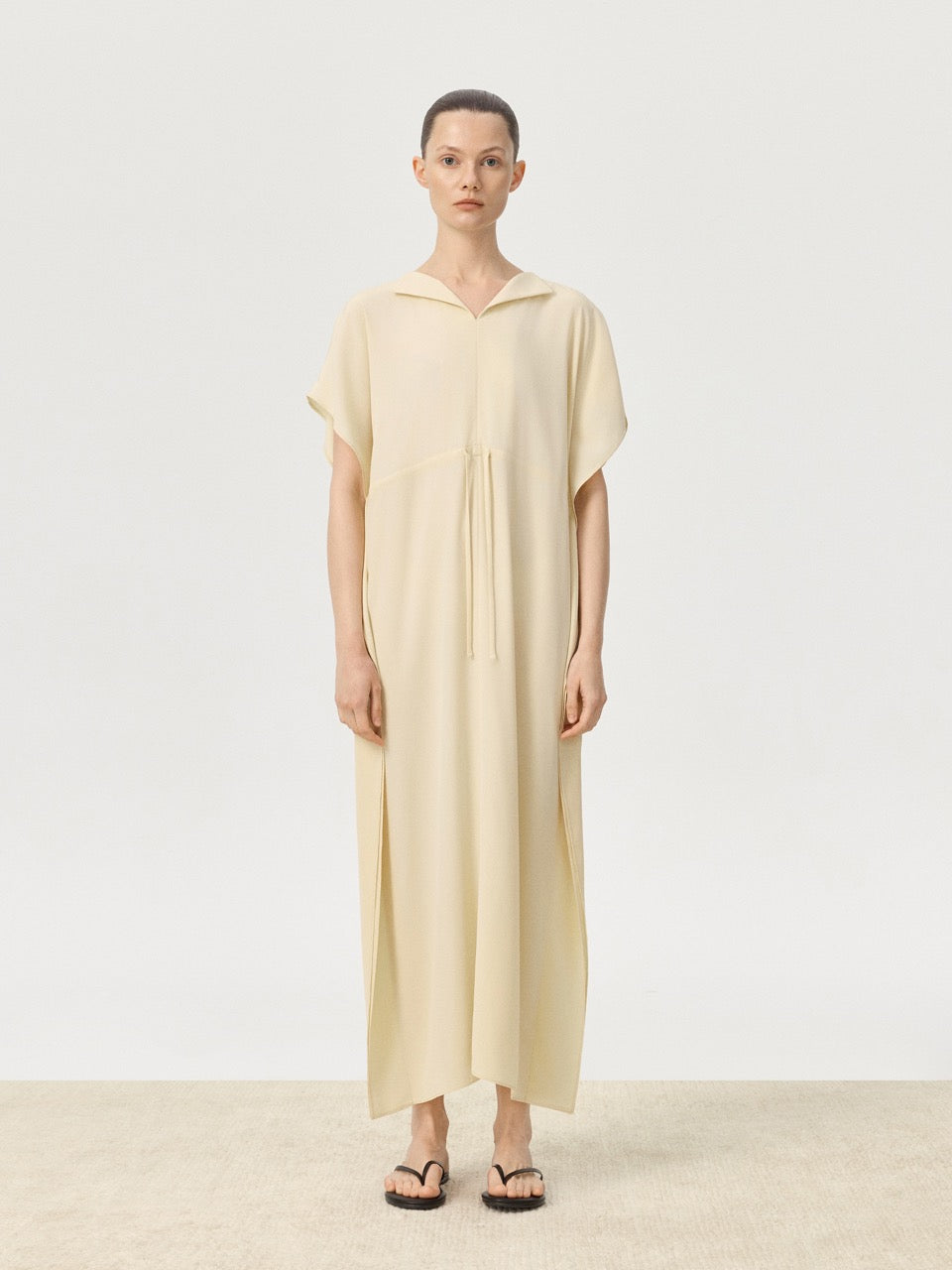 COR ORBIT Plume Resort Collection Mulberry Silk Ruched Waist Dress