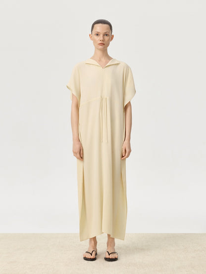 COR ORBIT Plume Resort Collection Mulberry Silk Ruched Waist Dress