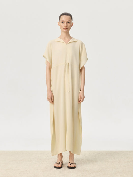 COR ORBIT Plume Resort Collection Mulberry Silk Ruched Waist Dress