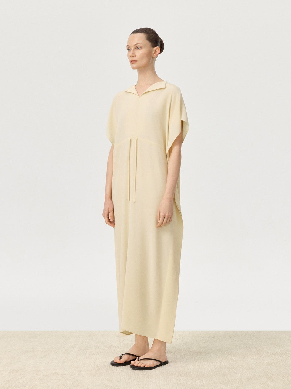 COR ORBIT Plume Resort Collection Mulberry Silk Ruched Waist Dress