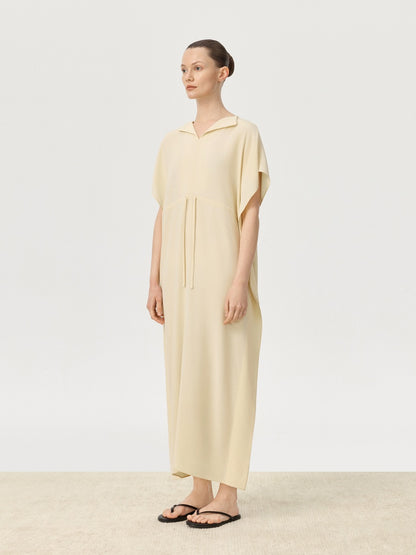 COR ORBIT Plume Resort Collection Mulberry Silk Ruched Waist Dress