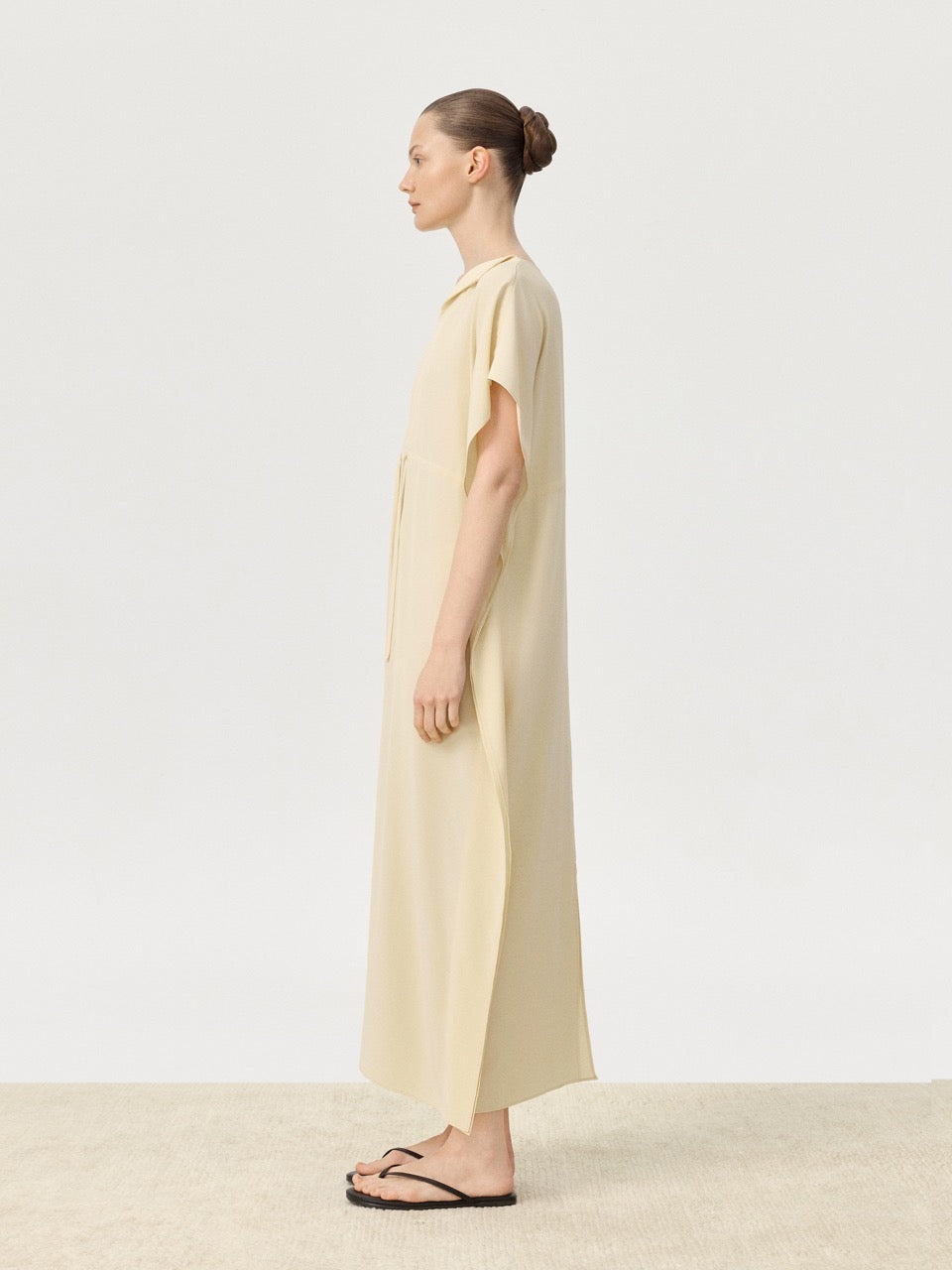 COR ORBIT Plume Resort Collection Mulberry Silk Ruched Waist Dress