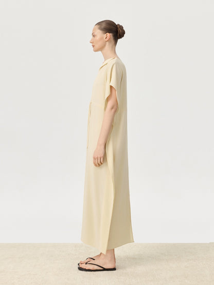 COR ORBIT Plume Resort Collection Mulberry Silk Ruched Waist Dress