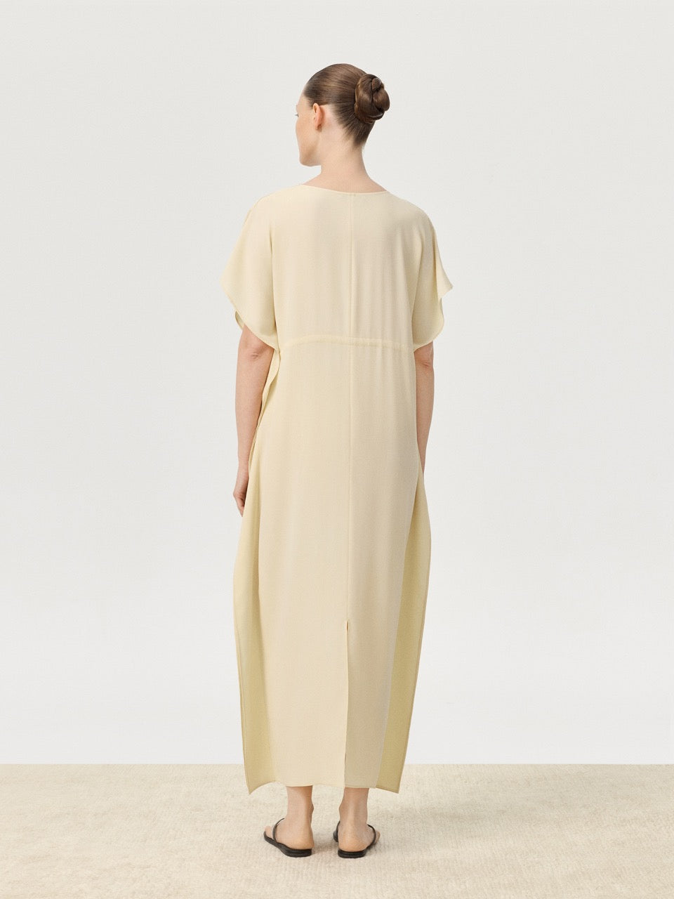 COR ORBIT Plume Resort Collection Mulberry Silk Ruched Waist Dress