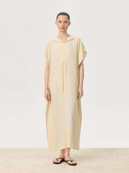 COR ORBIT Plume Resort Collection Mulberry Silk Ruched Waist Dress