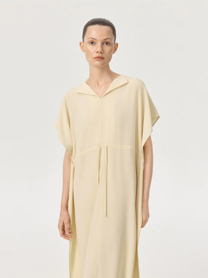 COR ORBIT Plume Resort Collection Mulberry Silk Ruched Waist Dress