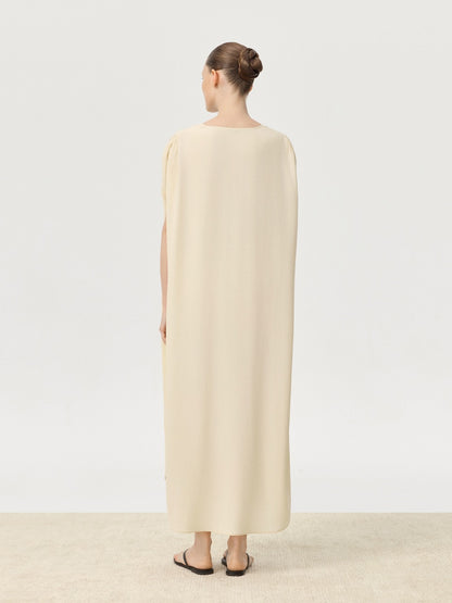 COR ORBIT Volucris Resort Collection Silk Deep-Neck Sleeveless Dress