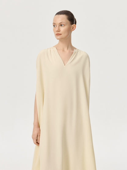COR ORBIT Volucris Resort Collection Silk Deep-Neck Sleeveless Dress