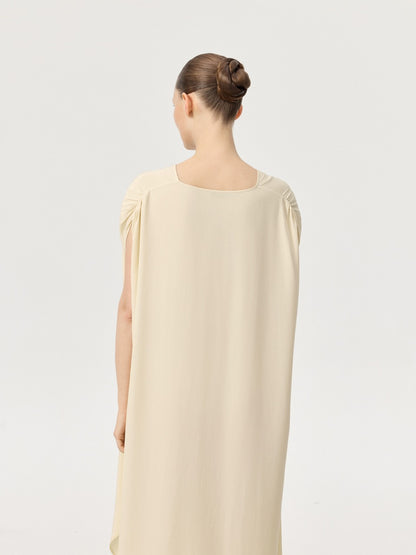 COR ORBIT Volucris Resort Collection Silk Deep-Neck Sleeveless Dress