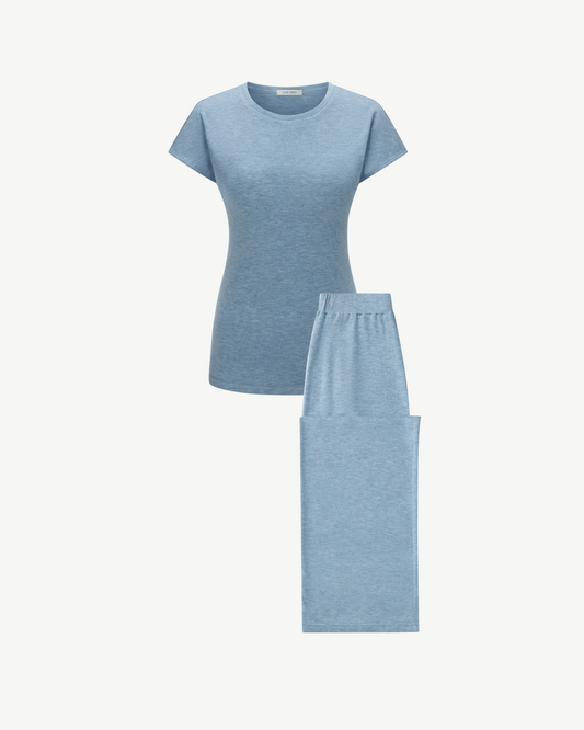 COR ORBIT Soleny Star Series TENCEL™ Wool Short Sleeve Lounge Set